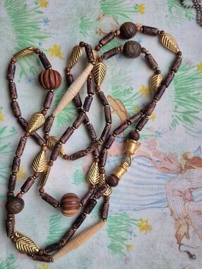 🌙BARRERA 24k Vintage Boho Luxury Chunky Statement Carved Necklace